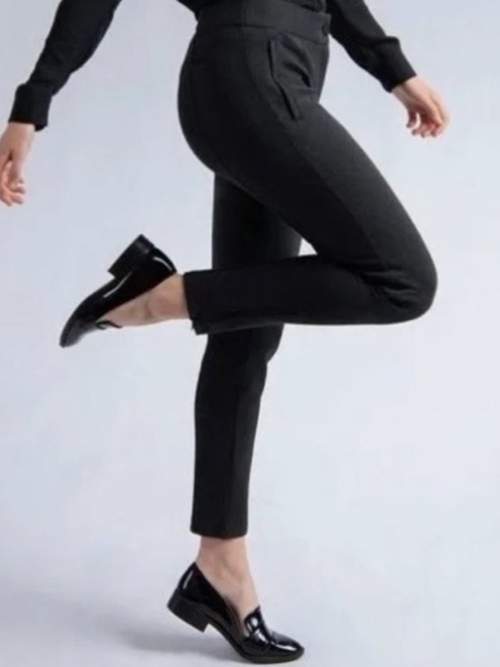 BETABRAND Cigarette Yoga Pant Ankle Zip Black Sz S Long NWOT